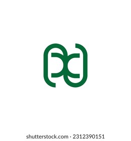 letter n green natural leaf branch abstract logo vector 