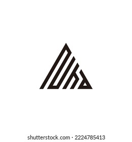 Letter N, h and d triangle, building geometric symbol simple logo vector