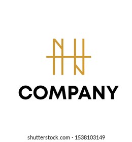 letter N H logo vector sign template
