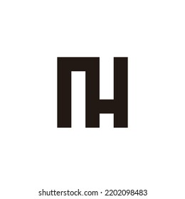 Letter N H square geometric symbol simple logo vector