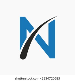 Letter N Hair Treatment Logo Vector Template. Hair Care Symbol