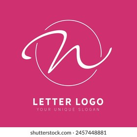 Letter N, hand drawn logo design. Vector creative branding logo design.