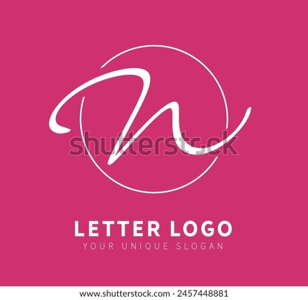 Letter N, hand drawn logo design. Vector creative branding logo design.