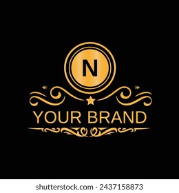 Letter N handwritten unique logo design for your business