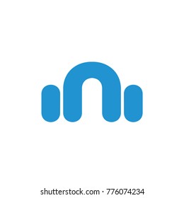 letter n headphone symbol logo vector