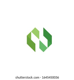 letter N hexagon logo vector design