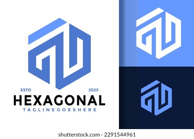 Letter N Hexagon logo vector icon illustration