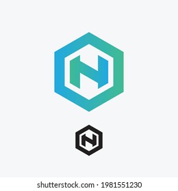 Letter N Hexagon vector design illustration