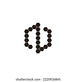 Letter N hexagons, shape hexagon geometric symbol simple logo vector