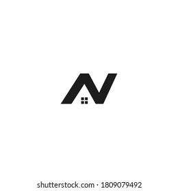 Letter N home logo design concept vector template