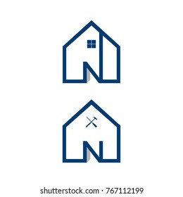 Letter N home logo design