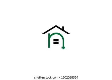 Letter N House And Building Logo Design. Initial Based Real Estate Business Icon Template