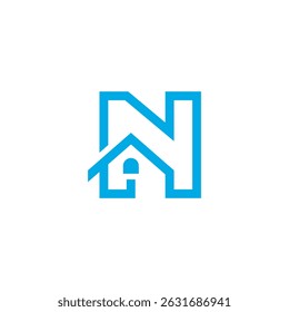 Letra N y logotipo de la casa – Vector inicial de Plantilla de diseño de logotipo N