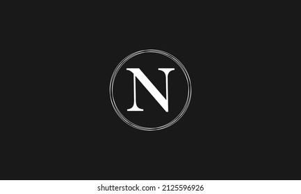 Letter N icon design with circle outline. Creative modern letters icon, Premium vector illustration.