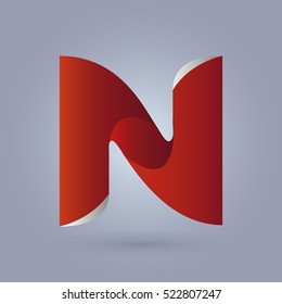 Letter N icon design and elegant typographic concept icon. white line