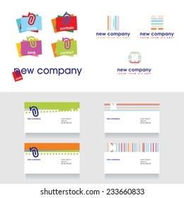 Letter N icon design elements with business card template, part 2