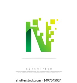 letter N icon design vector template illustration. geometric , modern logo