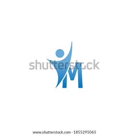 Letter N  icon logo with abstrac sucsess man in front, alphabet logo icon creative design illustration