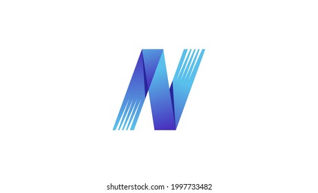 Letter N icon logo design template element
