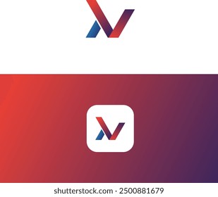 Letter N icon logo design on two sides background-illustration. Letter N logo icon design template elements. N letter icon logo by colorful gradient vector design.