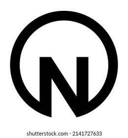 letter N icon logo round circle 