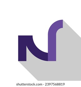 LETTER N ICON LOGO TEMPLATE VECTOR IN PURPLE WITH WHITE BACKGROUND