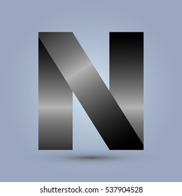 Letter N icon and logo template.  design and elegant typographic. gradient black