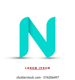 Letter N icon and logo template.  New design, elegant, and simple typographic . blue