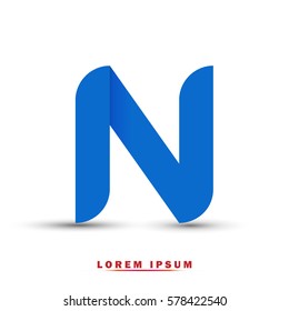 Letter N icon and logo template.  New design, elegant, and simple typographic . blue sea