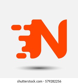 Letter N icon and logo template.  New design and elegant typographic. spread the font. orange