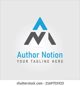 Letter A N AN icon minimal monogram geometric emblem style logo design elements template