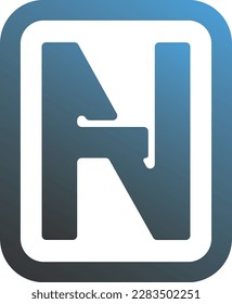 Letter N icon with technology theme