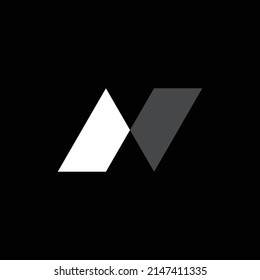 Illustration Design der Buchstaben A und N des Vektorgrafik-Logo. schwarzer Hintergrund.