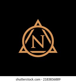 Diseño de la ilustración de la plantilla del logotipo del vector del icono N de la letra. Modernas y creativas marcas de moda en forma de círculo