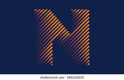 Letter N illustration, line art vector, logo N