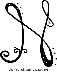 Letter N, illustration, vector on white background.