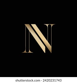 Letter N incorporate with pillars. Suitable for law office logo