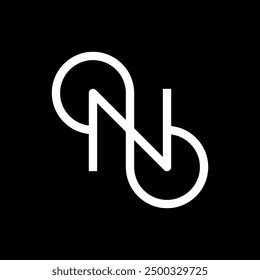 Letter N infinity line minimalist logo