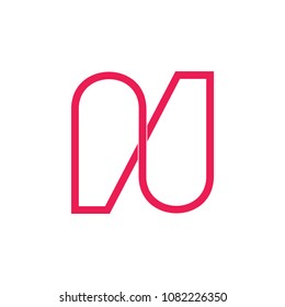 letter n infinity lines design logo vector
