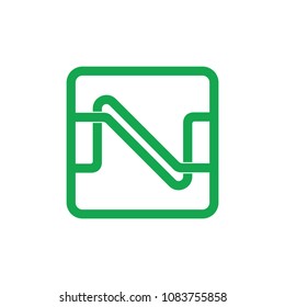 letter n infinity lines square design logo vector