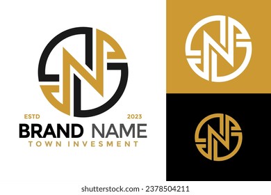 Letra N Ilustración del símbolo del vector del diseño del logotipo Infinity