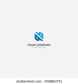 Letter N with infinity logo monogram abstract