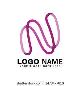 Letter N infinity logo template. Infinity, endless, unlimited symbol