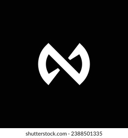 letter N infinity modern logo design