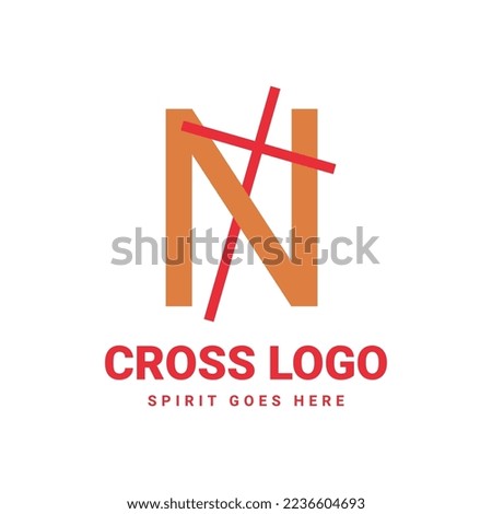 letter N initial cross vector logo design Foto stock © 