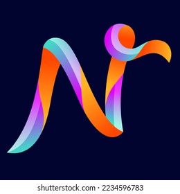 Letter N initial icon logo modern vector style