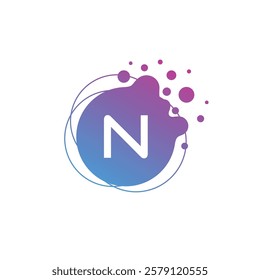 Letter N Initial Liquid Bubble Modern Logo Template