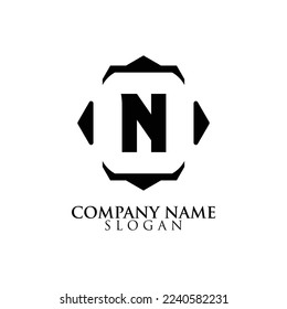 LETTER N INITIAL LOGO, WITH BLACK COLOR
