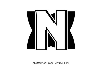 CARTA N LOGOTIPO INICIAL, CON COLOR NEGRO