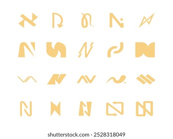 Letra N Colección inicial del logotipo